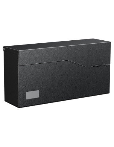 Buzón de Pared Uniclife Grande de Acero Negro 37.1x10.2x18.5 cm