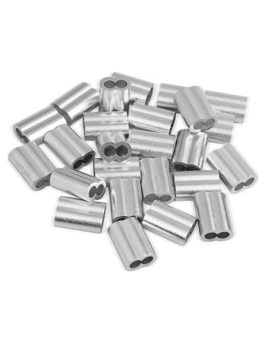 Mangas de Bucle de Aluminio Labeumela 25PCS 6mm para Crimpado