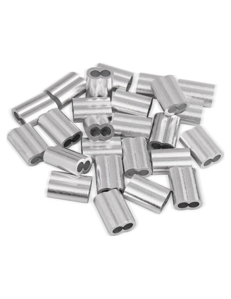 Mangas de Bucle de Aluminio Labeumela 25PCS 6mm para Crimpado