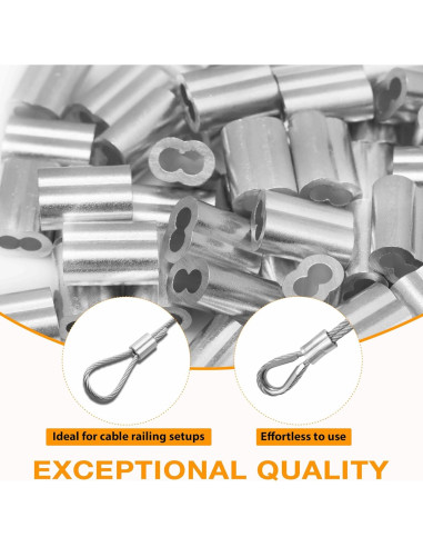 Mangas de Bucle de Aluminio Labeumela 25PCS 6mm para Crimpado