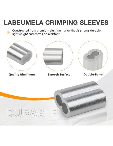 Mangas de Bucle de Aluminio Labeumela 25PCS 6mm para Crimpado
