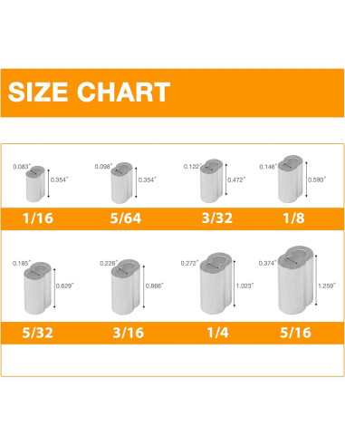Mangas de Bucle de Aluminio Labeumela 25PCS 6mm para Crimpado