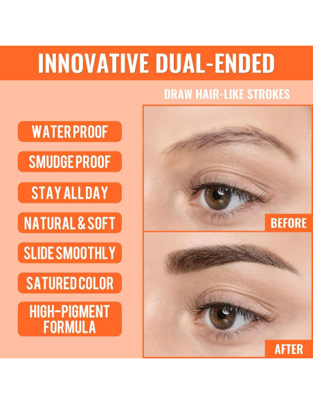 Lápiz de Cejas iMethod Doble Punta 2-en-1 Marrón Claro