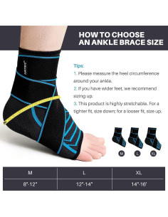 Soporte de Tobillo AMITOFO Mediano Compresión Alivio Dolor 2