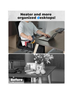 Soporte para Taza de Escritorio KEMIMOTO Negro, 3 Compartimentos 2