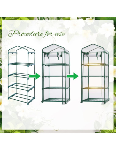 Invernadero Mini 4 Niveles Baquler con 2 Luces de Crecimiento