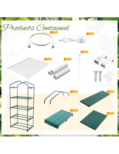 Invernadero Mini 4 Niveles Baquler con 2 Luces de Crecimiento
