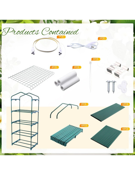 Invernadero Mini 4 Niveles Baquler con 2 Luces de Crecimiento