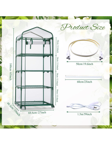 Invernadero Mini 4 Niveles Baquler con 2 Luces de Crecimiento