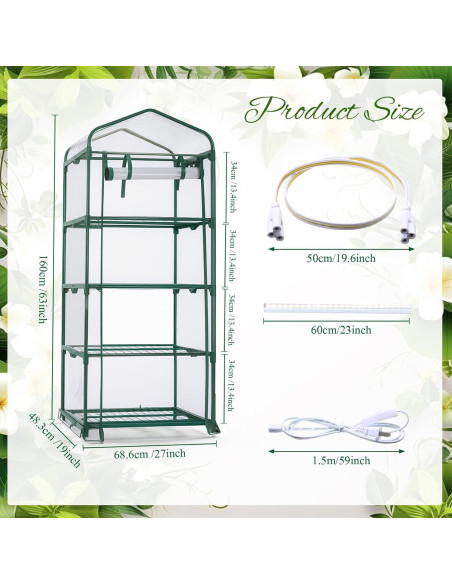 Invernadero Mini 4 Niveles Baquler con 2 Luces de Crecimiento