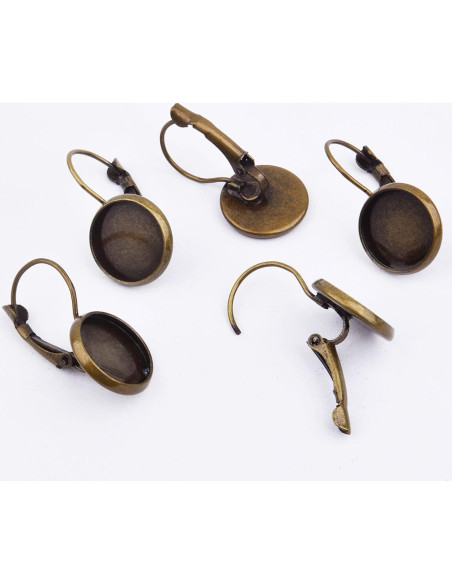 20 Ganchos de Pendientes de Palanca Aylifu Bronce Antiguo 25mm 20 Ganchos de Pendientes de Palanca Aylifu Bronce Antiguo 25mm