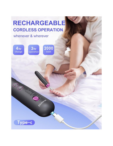 Kit de Manicura y Pedicura Eletorot 8 en 1 Recargable Inalámbrico