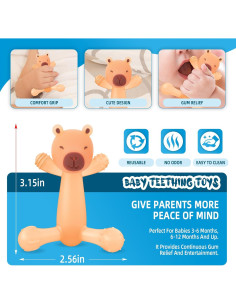 Mordedor de Dentición Capibara Tizuxa - Silicona Ámbar 3-36 Meses 2