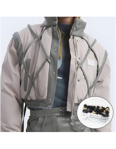 Kit de Sujetadores a Presión Coufce 15mm Metal Negro - 15 Sets