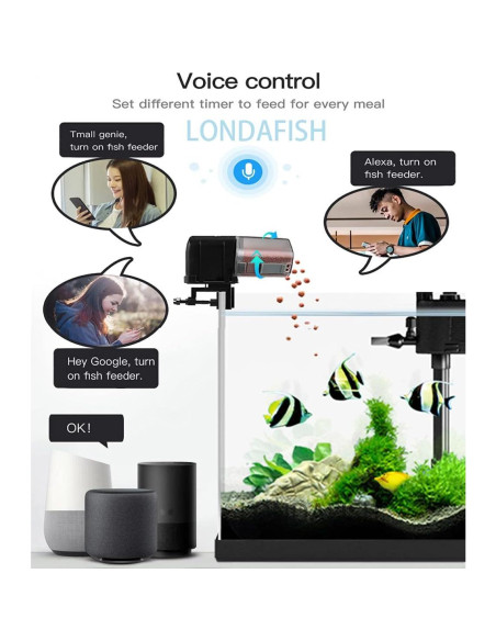 Alimentador Automático de Peces LONDAFISH WiFi Control Voz