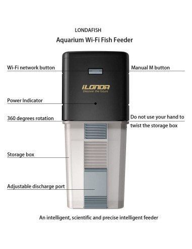 Alimentador Automático de Peces LONDAFISH WiFi Control Voz