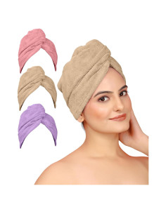 Toalla de Microfibra para el Cabello Kipzy - 3 Unidades, Suave y Absorbente