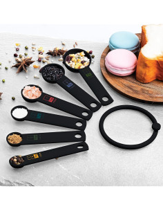 Juego de Cucharas Medidoras Fox Run 6 Piezas Plástico Negro 2