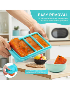 Bandeja de Congelador de Silicona Uozuke 1 Taza con Tapa 2