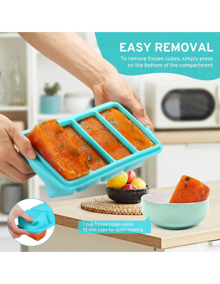 Bandeja de Congelador de Silicona Uozuke 1 Taza con Tapa