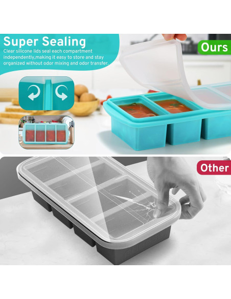 Bandeja de Congelador de Silicona Uozuke 1 Taza con Tapa