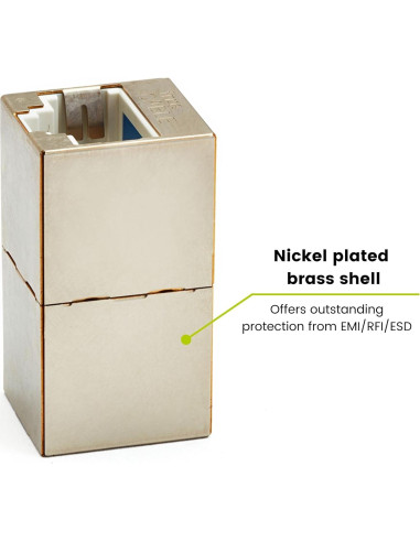 Acoplador Inline Cat6A Blindado trueCABLE - Paquete de 2