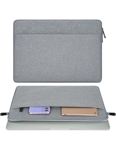 Funda Acolchada para Laptop HEDUGO 33-36 cm Gris con Bolsillo
