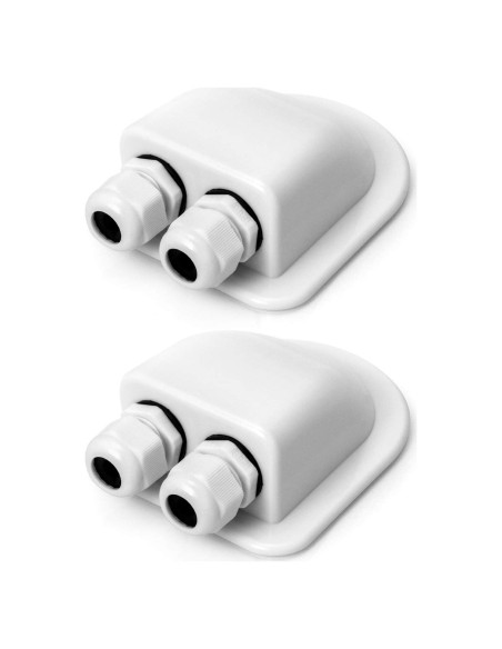 QWORK Carcasa Doble Entrada de Cable IP68 Impermeable 2 Pcs