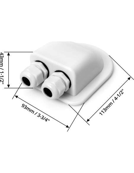 QWORK Carcasa Doble Entrada de Cable IP68 Impermeable 2 Pcs