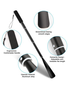 Calzador Retráctil de Aluminio con Mango Largo 94 cm 2