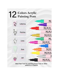 Conjunto de 12 Lápices de Arte para Uñas EBANKU 0.7mm 2