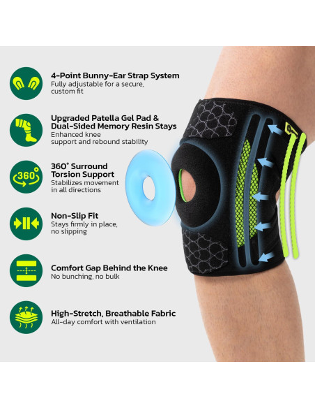 Férula para Rodilla aoFIT Mediana con Estabilizadores y Gel