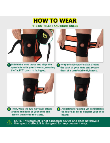 Férula para Rodilla aoFIT Mediana con Estabilizadores y Gel