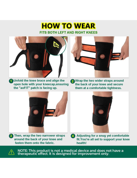 Férula para Rodilla aoFIT Mediana con Estabilizadores y Gel