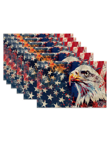 Juego de 6 Manteles Americanos Snowmolle 30x45 cm Lino Resistente