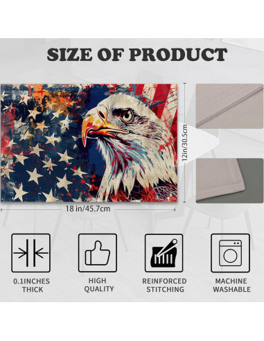 Juego de 6 Manteles Americanos Snowmolle 30x45 cm Lino Resistente