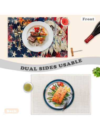 Juego de 6 Manteles Americanos Snowmolle 30x45 cm Lino Resistente