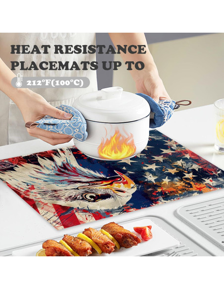 Juego de 6 Manteles Americanos Snowmolle 30x45 cm Lino Resistente