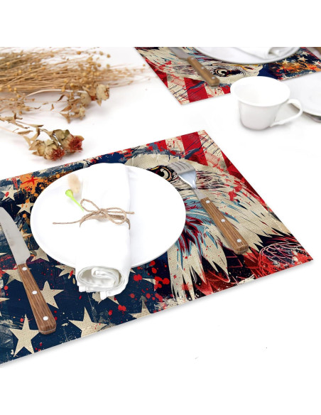 Juego de 6 Manteles Americanos Snowmolle 30x45 cm Lino Resistente