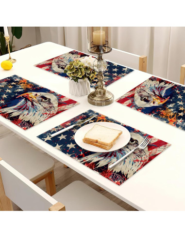 Juego de 6 Manteles Americanos Snowmolle 30x45 cm Lino Resistente