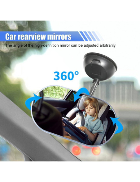 Espejo Retrovisor para Bebés DUSCOKE Ajustable 360 Negro