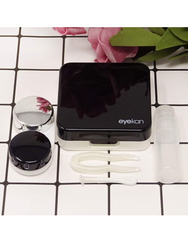 Estuche para Lentes de Contacto Honbay Negro con Espejo