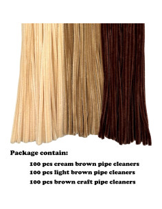 300 Limpiadores de Tubos Chenille Apedoixy 6mm x 30cm Marrón 2