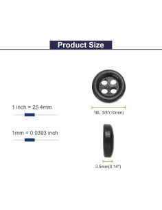 Botones de Costura de Madera HARFINGTON 10mm Negros 10 Piezas 2