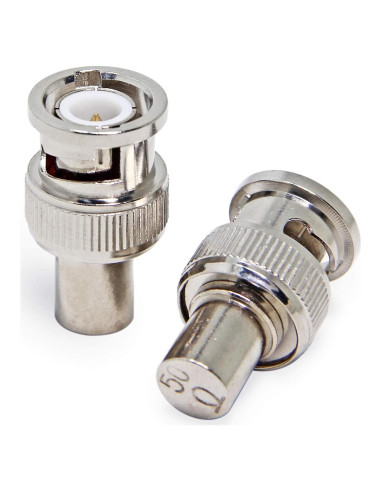 Terminador BNC 50 Ohm RFAdapter - 2 Paquete Conectores Coaxiales