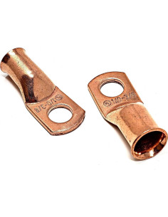 10pcs Terminales de Anillo de Cobre Puro 1/0 Calibre 9.53mm 2