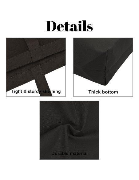 Bolsa de Lona Grande Ghsiuly Reutilizable 68.6x39.4cm Negra