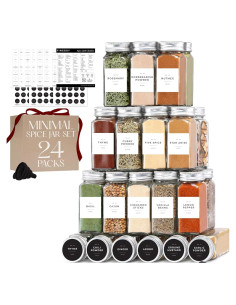 Set de Frascos de Especias de Vidrio Finessy 24 Piezas 4oz