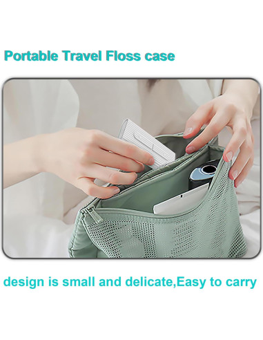 Dispensador de Hilo Dental Portátil Holy Rose Azul - 80 Palillos