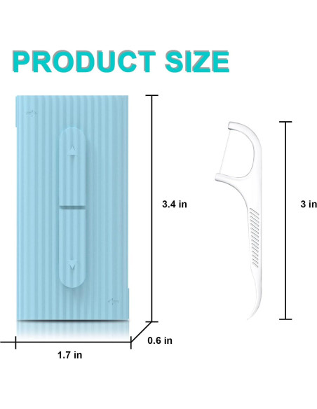 Dispensador de Hilo Dental Portátil Holy Rose Azul - 80 Palillos